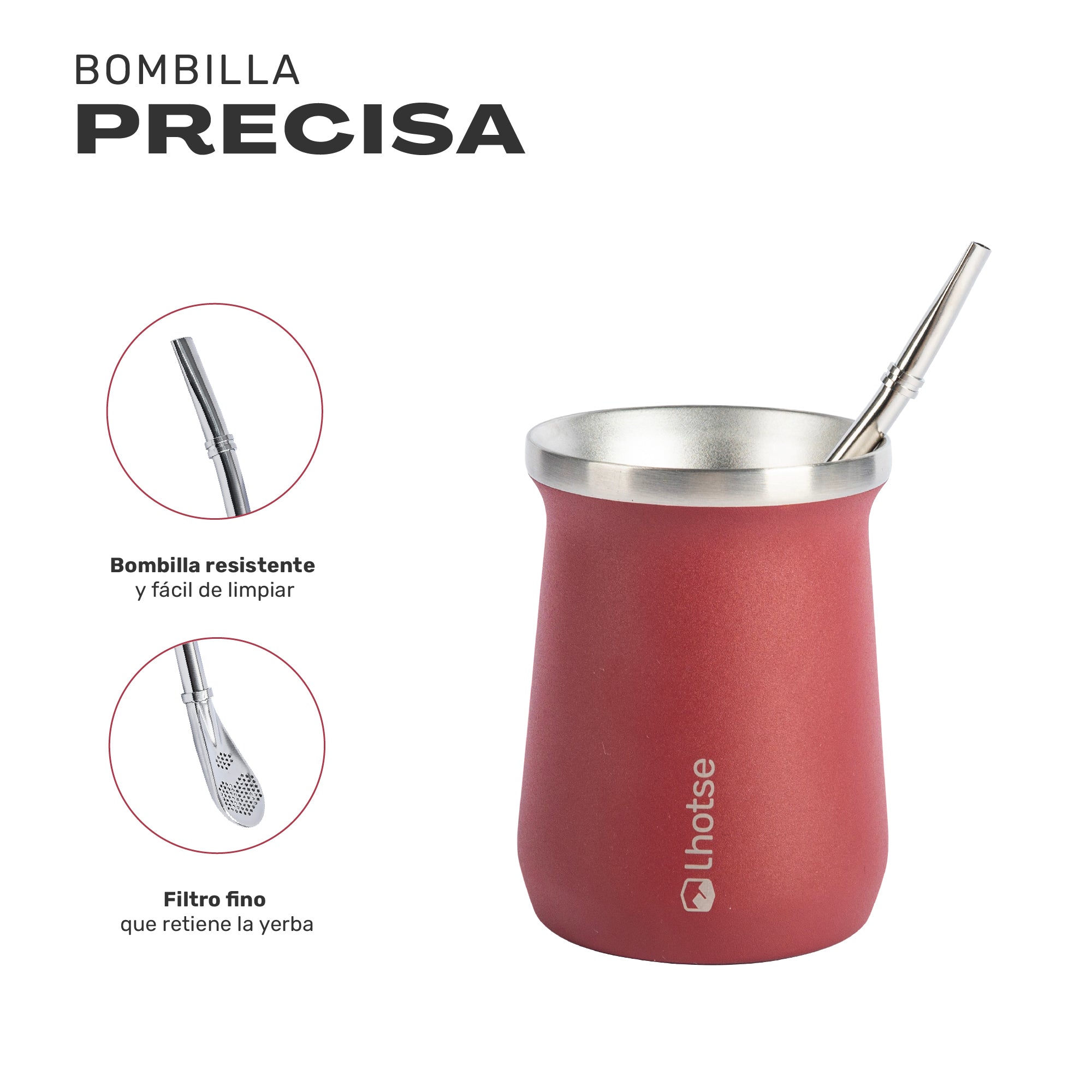 Mate Acero Inoxidable con Bombilla Lhotse