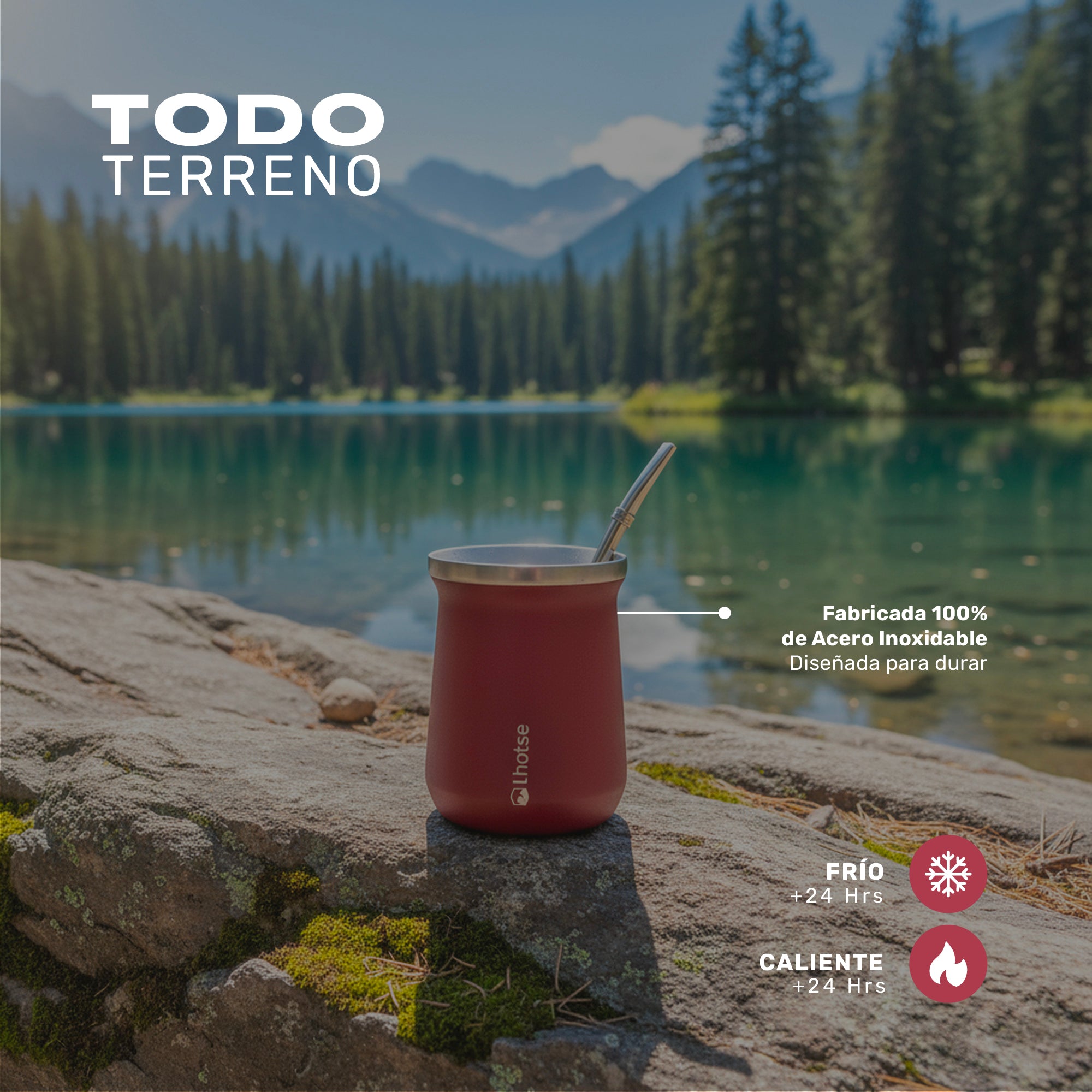 Mate Acero Inoxidable con Bombilla Lhotse