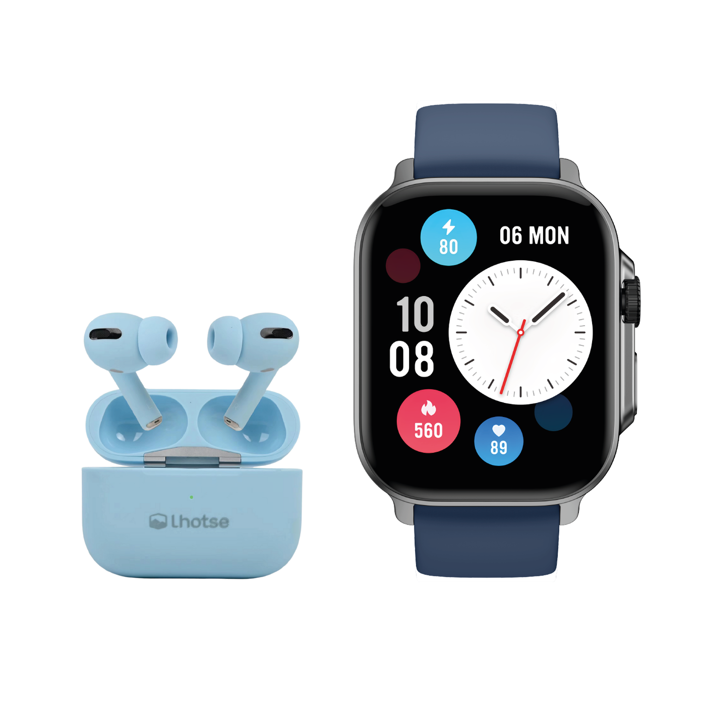 Pack Smartwatch Connect S03 + Audífono RM7 Blue Lhotse