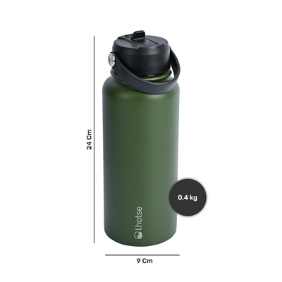Botella Térmica Hydro Verde 960ml + 2 Tapas Lhotse