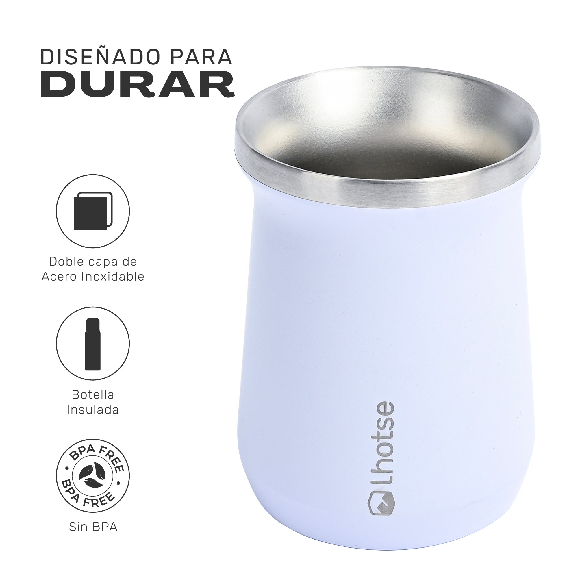Mate Acero Inoxidable con Bombilla Lhotse