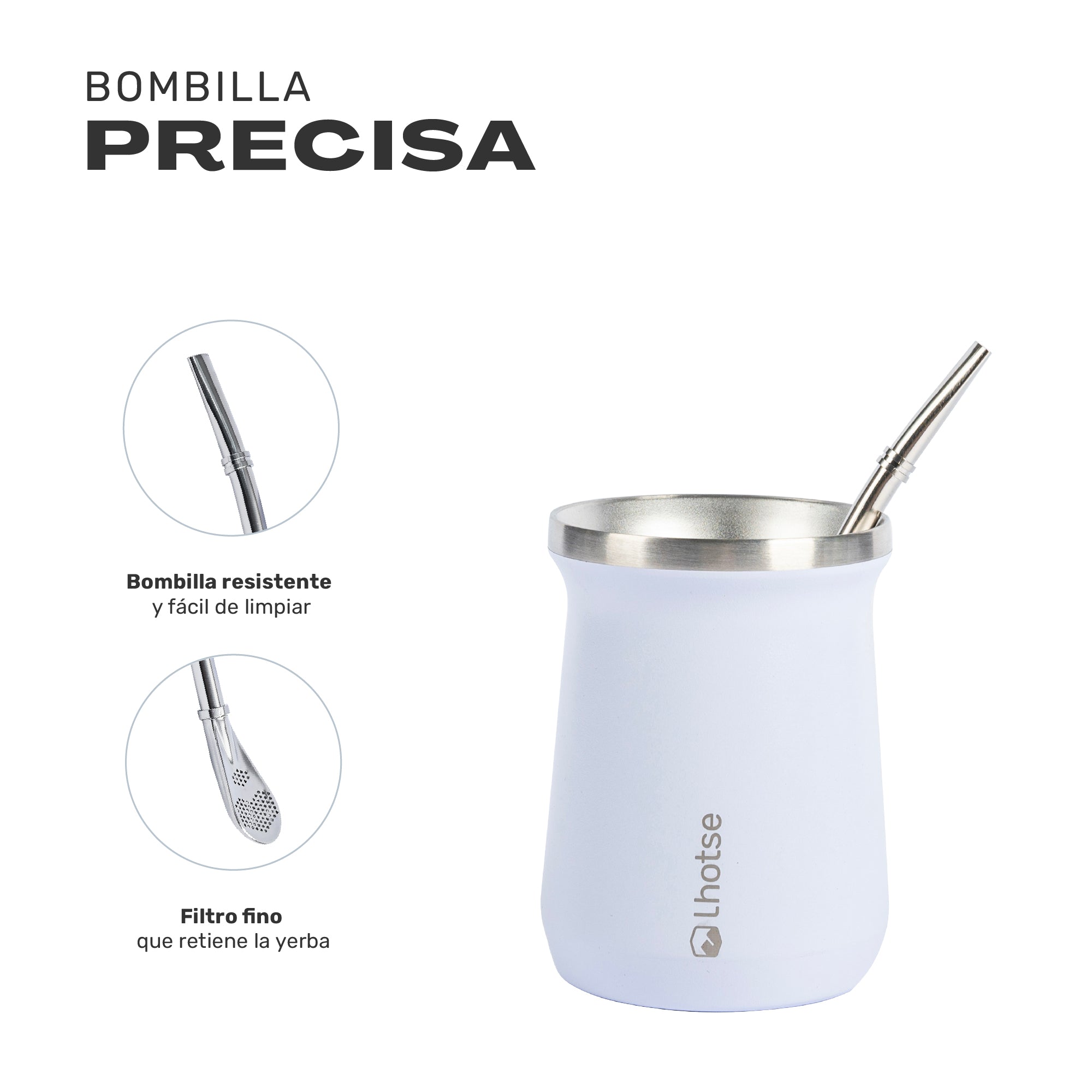 Mate Acero Inoxidable con Bombilla Lhotse