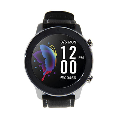 Reloj Smartwatch Lhotse RD7 Plateado Cuero Negro