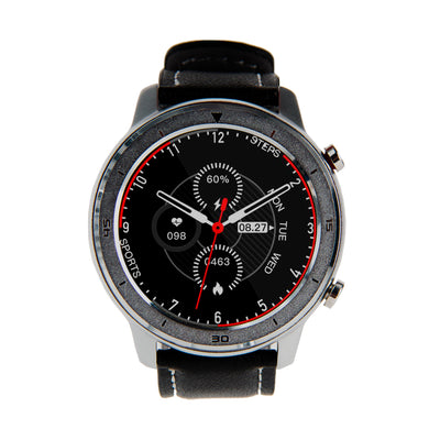 Reloj Smartwatch Lhotse RD7 Plateado Cuero Negro